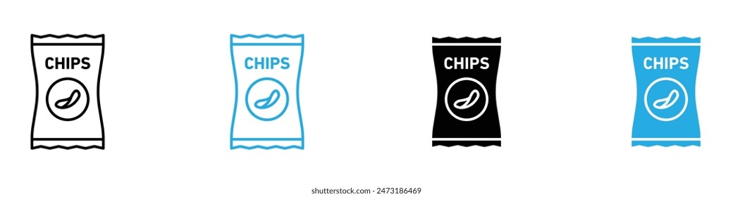 Crispy Chips Icon Ideal for Snack and Food-Related Designs