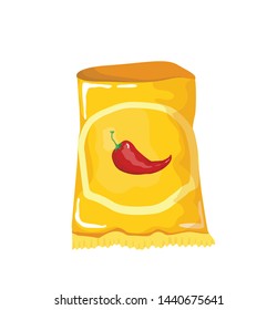 crispy chips in the package vector illustration