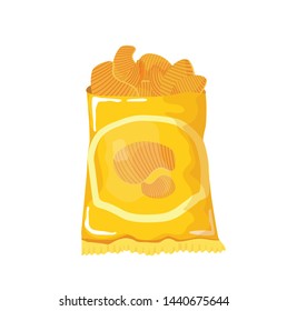 crispy chips in the package vector illustration