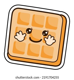 Crispy chocolate waffles vector illustration