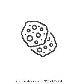 Crispy cookies line icon. linear style sign for mobile concept and web design. Biscuit cookie outline vector icon. Symbol, logo illustration. Vector graphics