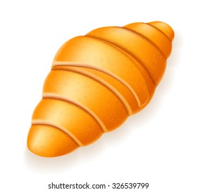 crispy croissant vector illustration isolated on white background