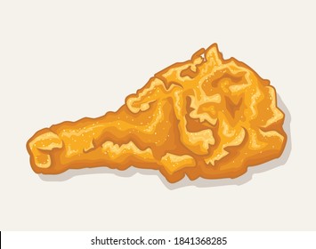Crispy Crunchy Fried Chicken Vector Illustration
