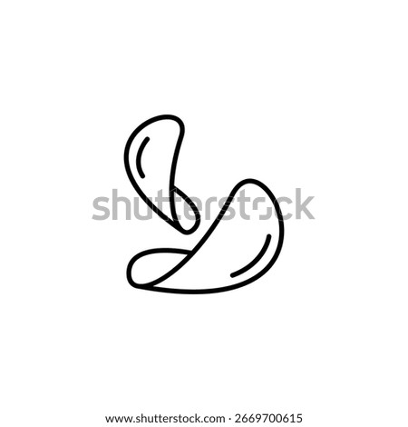 Crispy Delight Minimalist Line Art Of Two Potato Chips Floating Gracefully