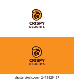 Crispy Delights Letrero CD Chips y Diseño de Logo de Comida Rápida