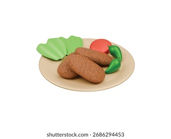  Icono de pescado crujiente 3D ilustración render

