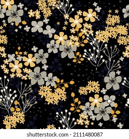 patrón floral crujiente. Diseño de flores sin foco.