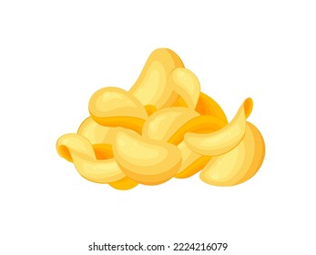Crispy food potato chips, Traditional Mexico nacho in cartoon style isolated on white background. Vector illustration
