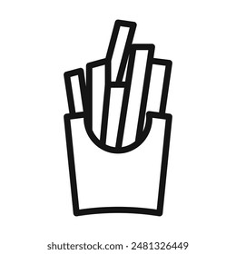 Crispy French Fries Icon for Fast Food Menus