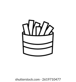 Crispy french fries in a minimalist graphic illustration, snack time
