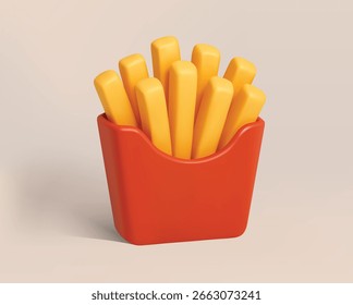 Crispy French Fries vector 3D Icon