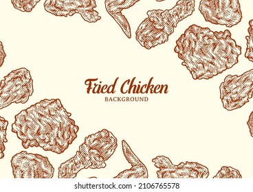 Crispy Fried Chicken Background Template Fast Stock Vector (Royalty ...