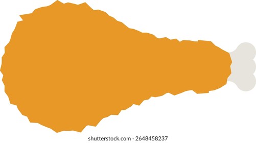 Crispy fried chicken drumstick illustration. Popular fast food item known for its crunchy texture and savory flavor. Perfect for snack, party, or meal visuals.