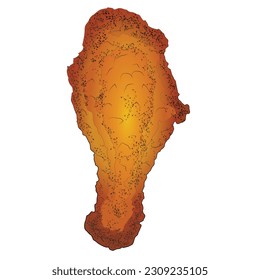 Crispy frittierter Huhn-Druckstick einzeln auf weißem Hintergrund, Fastfood-Beschneidungspfad-Element
