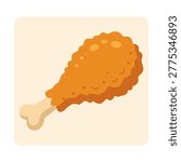 Crispy Fried Chicken Drumstick Vector Illustration
