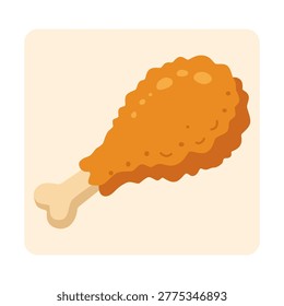 Crispy Fried Chicken Drumstick Vector Illustration