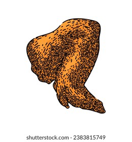 crispy fried chicken hand drawn. fast delicious, eat meat, gourmet crunchy crispy fried chicken vector sketch. isolated color illustration
