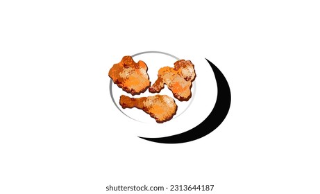 crispy fried chicken, high quality vector