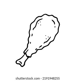 crispy fried chicken leg illustration on isolated white background