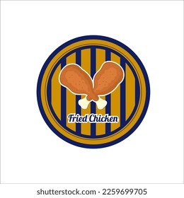 crispy fried chicken logo drumstick 
vector illustration