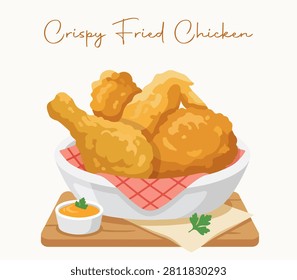 Crispy Fried Chicken Meal Illustration