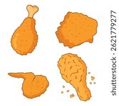 Crispy Fried Chicken Pieces Set