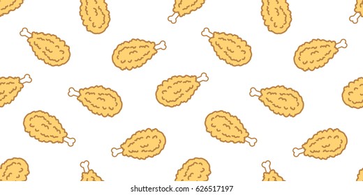 Crispy Fried Chicken Seamless Pattern white