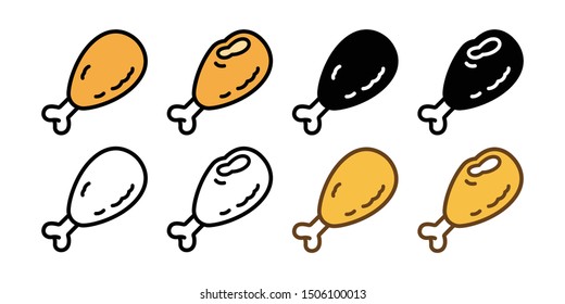 Crispy Fried Chicken vector icon logo symbol cartoon character illustration doodle design