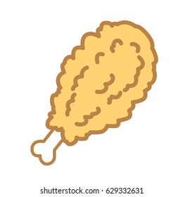 Crispy Fried Chicken vector icon logo symbol cartoon character doodle illustration design