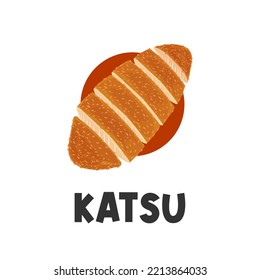 Logo de ilustraciones vectoriales de katsu frito crispy