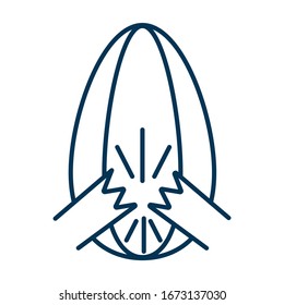 Crispy fried sunflower seed. Easy clicks. Sonorous sound. Vector illustration thin line editable outline