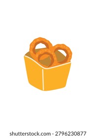 crispy golden onion rings flat design vector artwork