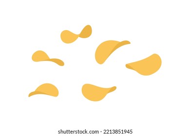 Crispy potato chips stack, realistic vector illustration with bunches of crunchy wavy snack pieces. Isolated potato chips for advertisement, package or promo advertisement, delicious food, food ripple