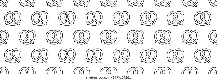 Crispy pretzel icon on white and black background. Traditional pastry for the holiday.