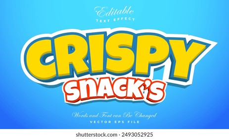 Crispy Snack Editable Text Effect mockup style.