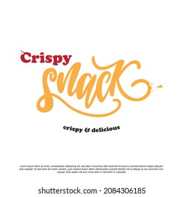 Crispy snack lettering logo design. Crispy snack logo for your brand and others