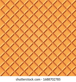 Crispy sweet waffle. 
Sweet food seamless pattern.