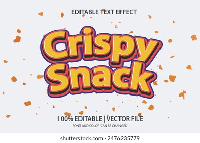 crispy text effect editable for logo, food. banner. vector art