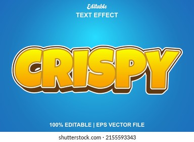 crispy text effect with yellow and blue colors.