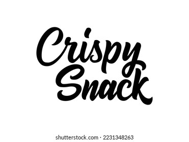 Crispy text, lettering quote hand drawn creative concept for your business. Chips modern style, product. Vector illustration