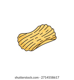 Crispy wavy potato chip snack vector illustration icon in flat cartoon style isolated on white background