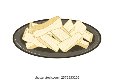 Crispy yellow dried bamboo shoots, food ingredient