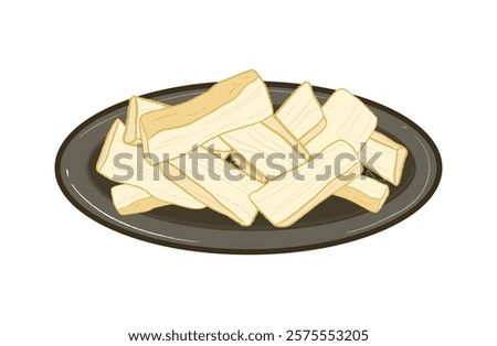Crispy yellow dried bamboo shoots, food ingredient