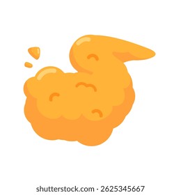 Crispy yellow fried chicken wings, delicious fast food