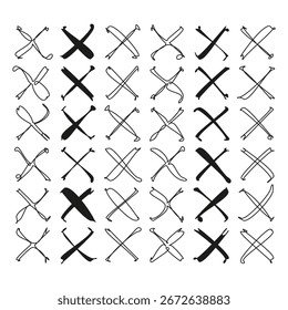 Padrão cruzado de crise. Textura caótica abstrata. Ilustração de vetor repetitivo. Fundo branco preto. EPS 10.