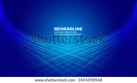 Crisscross blue lines form a line space background.
