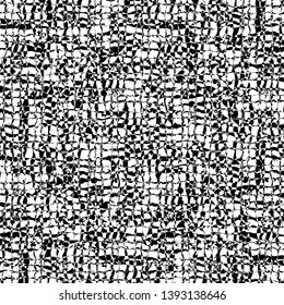 Criss-crossing, jagged lines overlapping, creating modern, augmenting pattern on white base