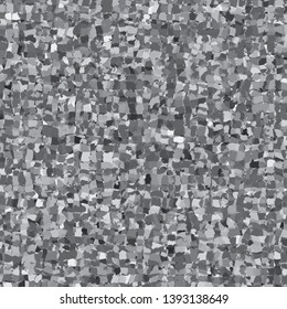 Criss-crossing, jagged lines overlapping, creating busy, augmenting pattern in gray scale
