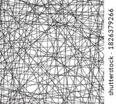 Criss-crossing straight black lines creating random overlapping modern texture