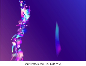 Cristal Background. Hologram Effect. Webpunk Foil. Party Design. Falling Texture. Blue Laser Glitter. Modern Art. Disco Abstract Sunlight. Purple Cristal Background